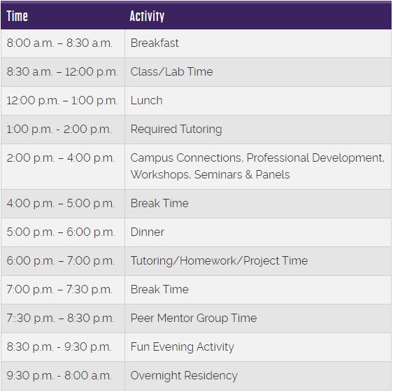 monday-friday schedule