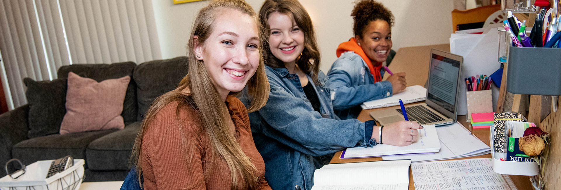 Students doing homework