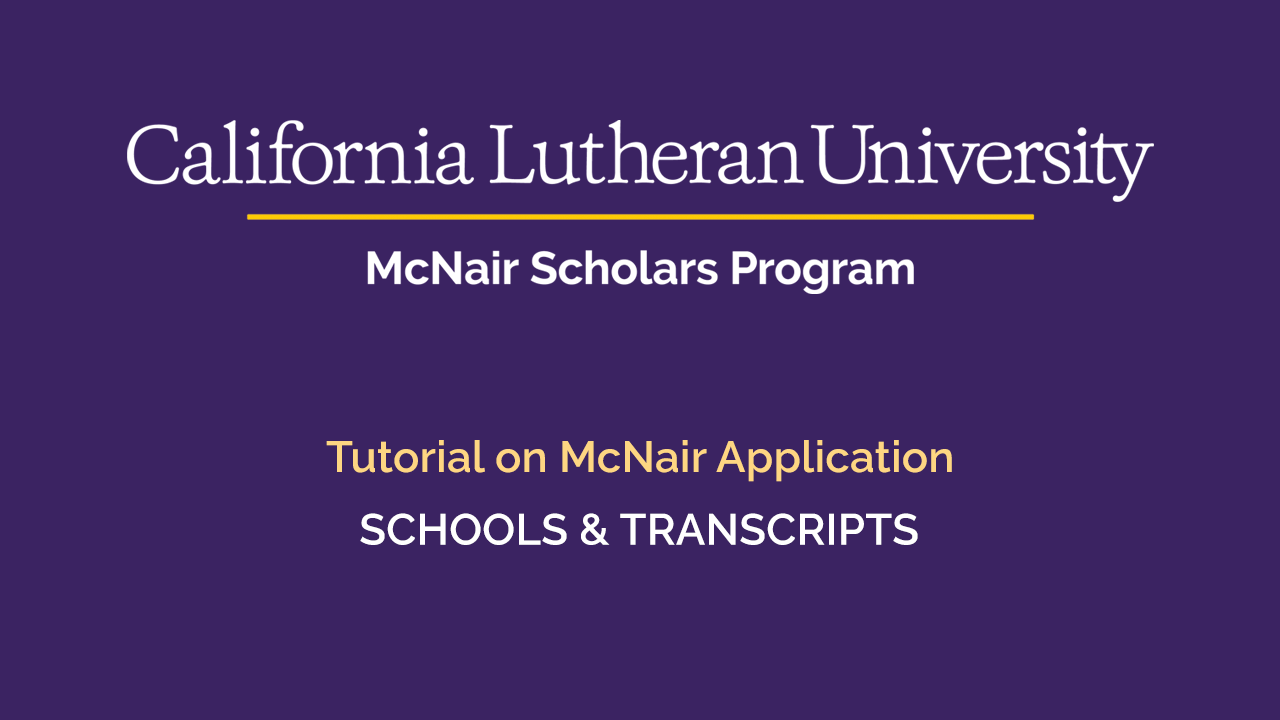 Tutorial - Schools & Transcripts