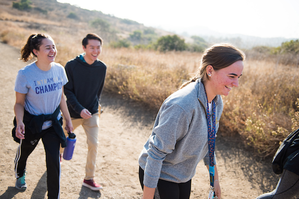 Group of students on a hike